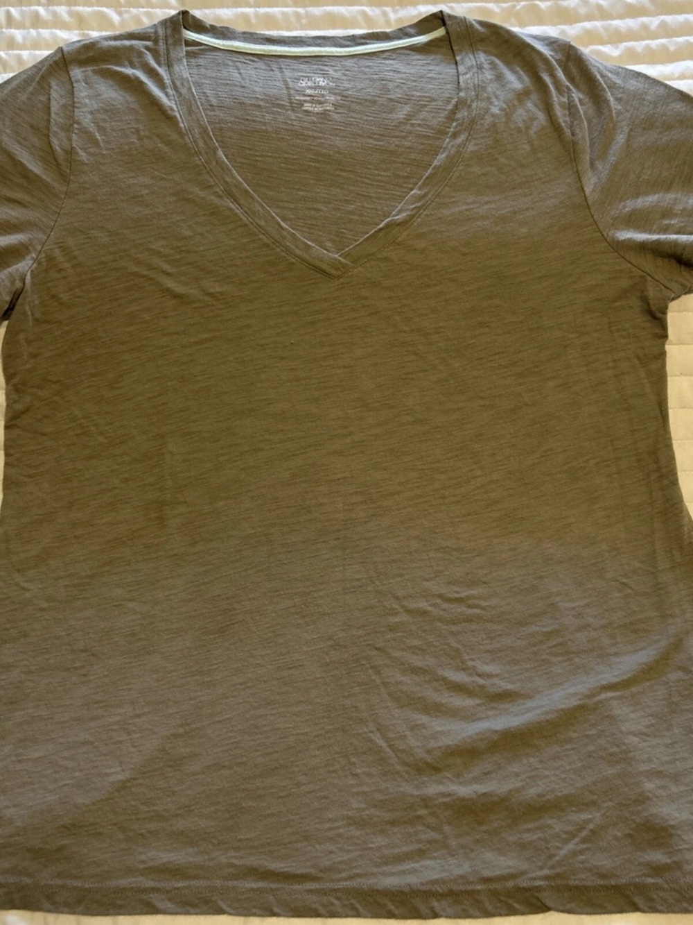 Gilligan & O'Malley Women's Short Sleeve V-Neck Brown Green Sleep T-Shirt XXL